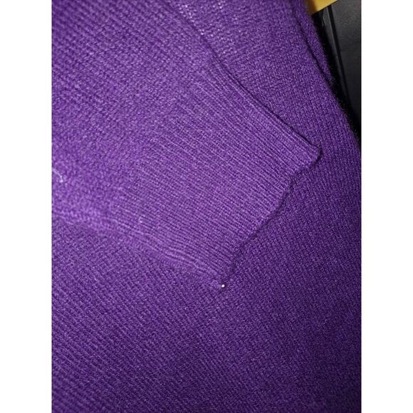 Ann Taylor Cashmere Purple V Neck Sweater Size Large - Picture 2 of 5